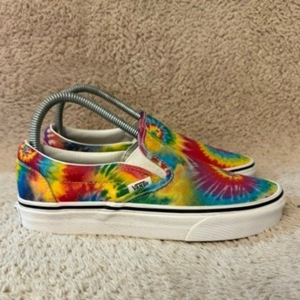 Vans Classic‎ Slip On Tie Dye Multi Color Canvas Skate Shoes Womens 7 Mens 5.5